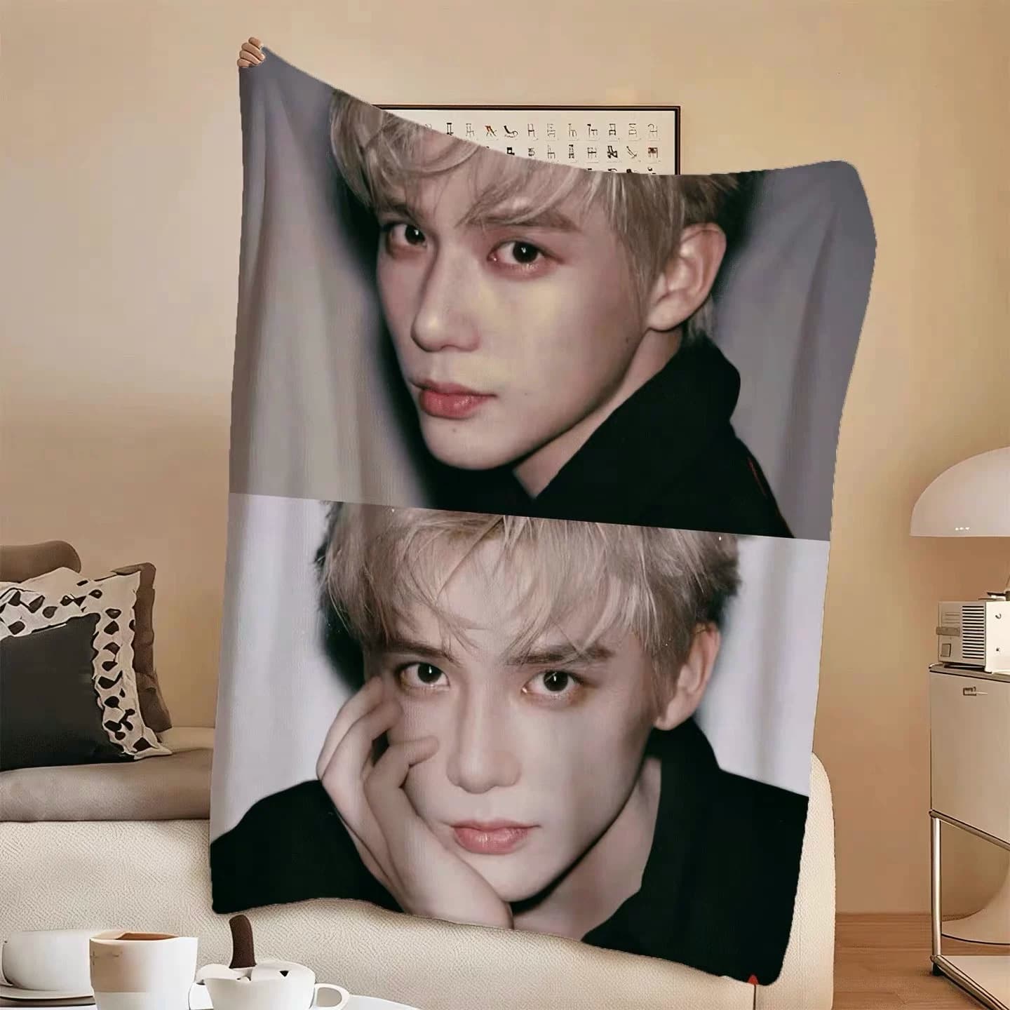 Wang Anyu Flannel Blanket with Pattern Print, Air Conditioning Blanket, Celebrity Merchandise Shawl Blanket, Sofa Throw Blanket, Nap Blanket