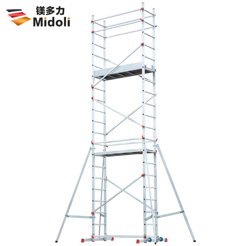 Magnesium Duoli aluminum alloy herringbone ladder climbing ladder engineering decoration platform folding scaffolding engineering ladder folding ladder