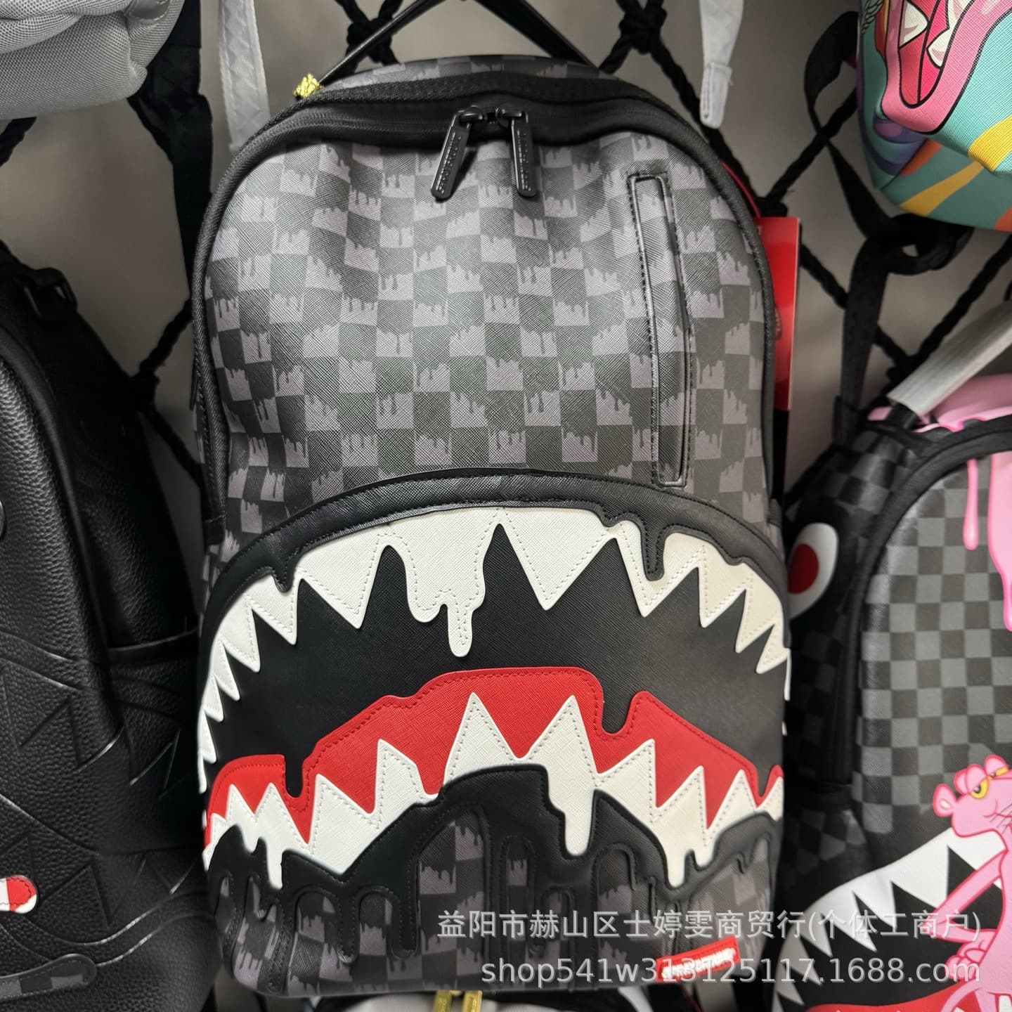 SG Shark Mouth Backpack Spray Ground Backpack Large Capacity Student School Bag Graffiti Street Bag Computer Bag