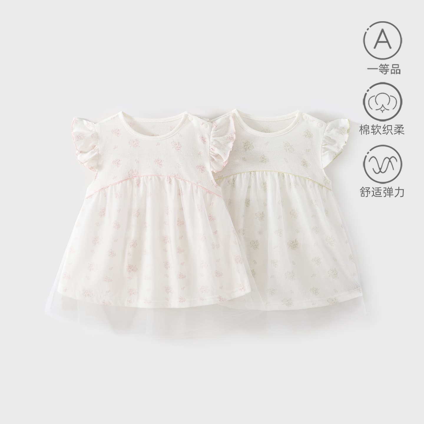 Girls Summer Dress, Children's Fashionable Princess Dress, Baby Summer Short Sleeve Dress