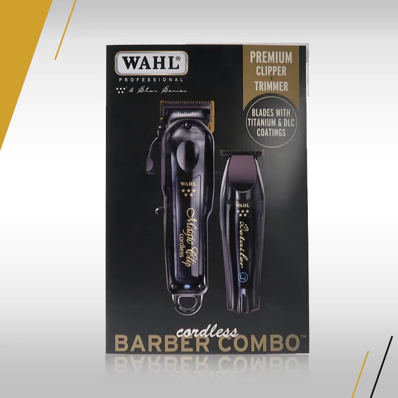 Wahl 8171 Double Black Cordless Barber Combo Black Magic Clips and Detail Trimmer Wahl