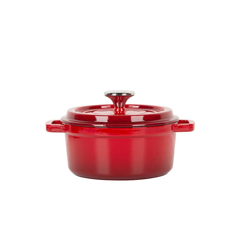 PYREX Corning Enameled Cast Iron Pot, Household Flat Bottom Soup Pot, Casserole for Open Flame and Induction Cooktop, Double Ear Pot