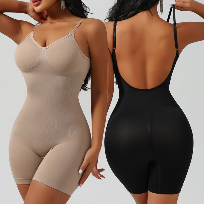 Women's body shaping bodysuit, sexy backless base layer, plus size shaping, tight waist shaping bodysuit