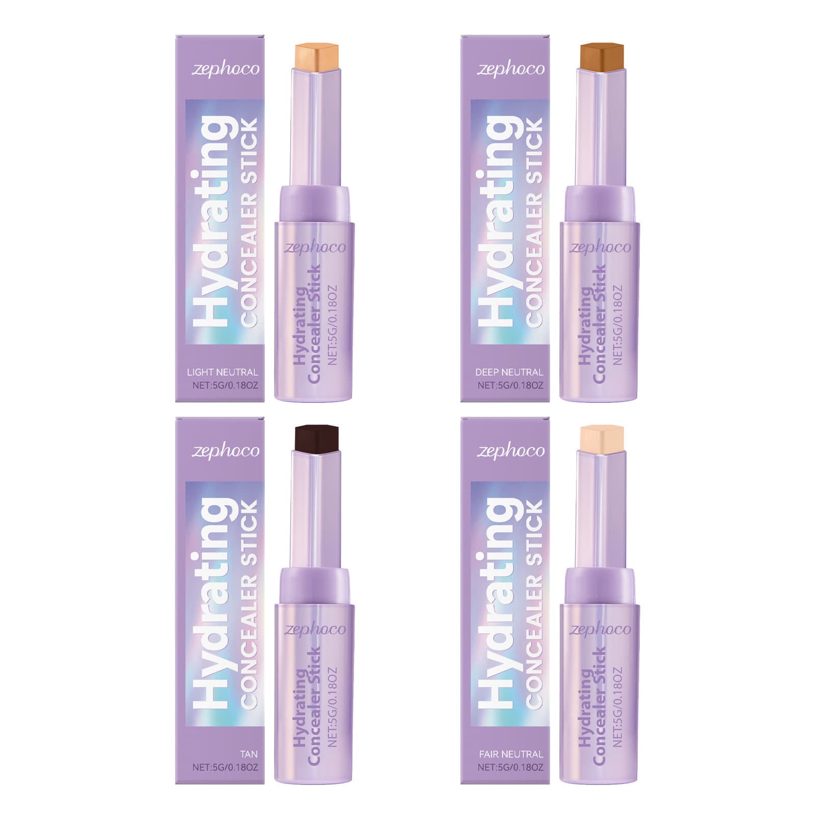 Zephoco Concealer Stick Natural Color Contour Shadow Pen Natural Concealer 3D Waterproof