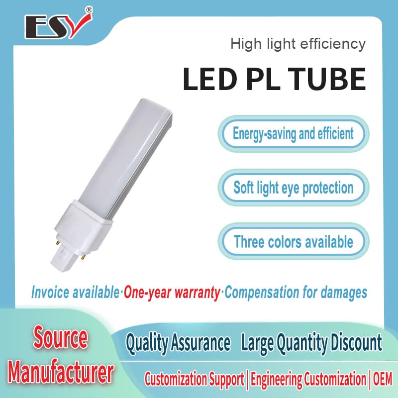 Cross-border G24 Horizontal Insert Lamp Aluminum High Luminous Efficacy 5W 7W Horizontal Insert Tube Milky White Cover Plug-in Tube G24 LED Light Wholesale