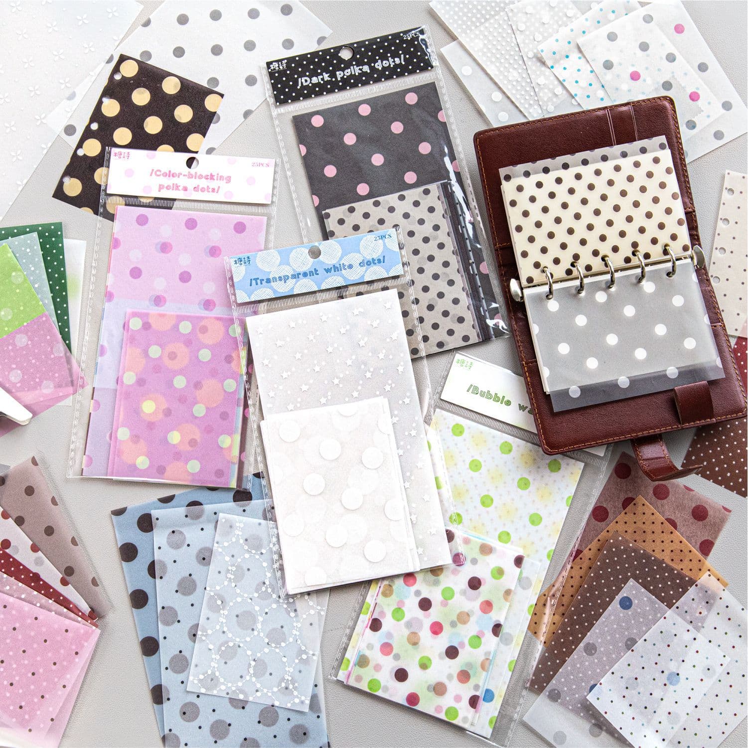 Sugar Poetry Glassine Paper Material Paper Polka Dot Lab Basic Versatile Journaling Material DIY Decoration Gift Background