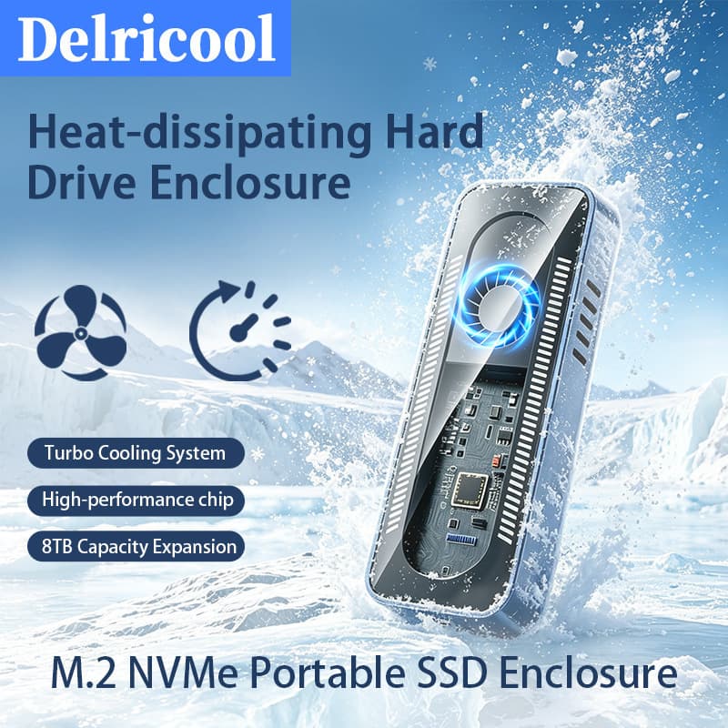 M.2 NVMe External Hard Drive Enclosure USB 3.2 20Gbps Solid State Drive Enclosure