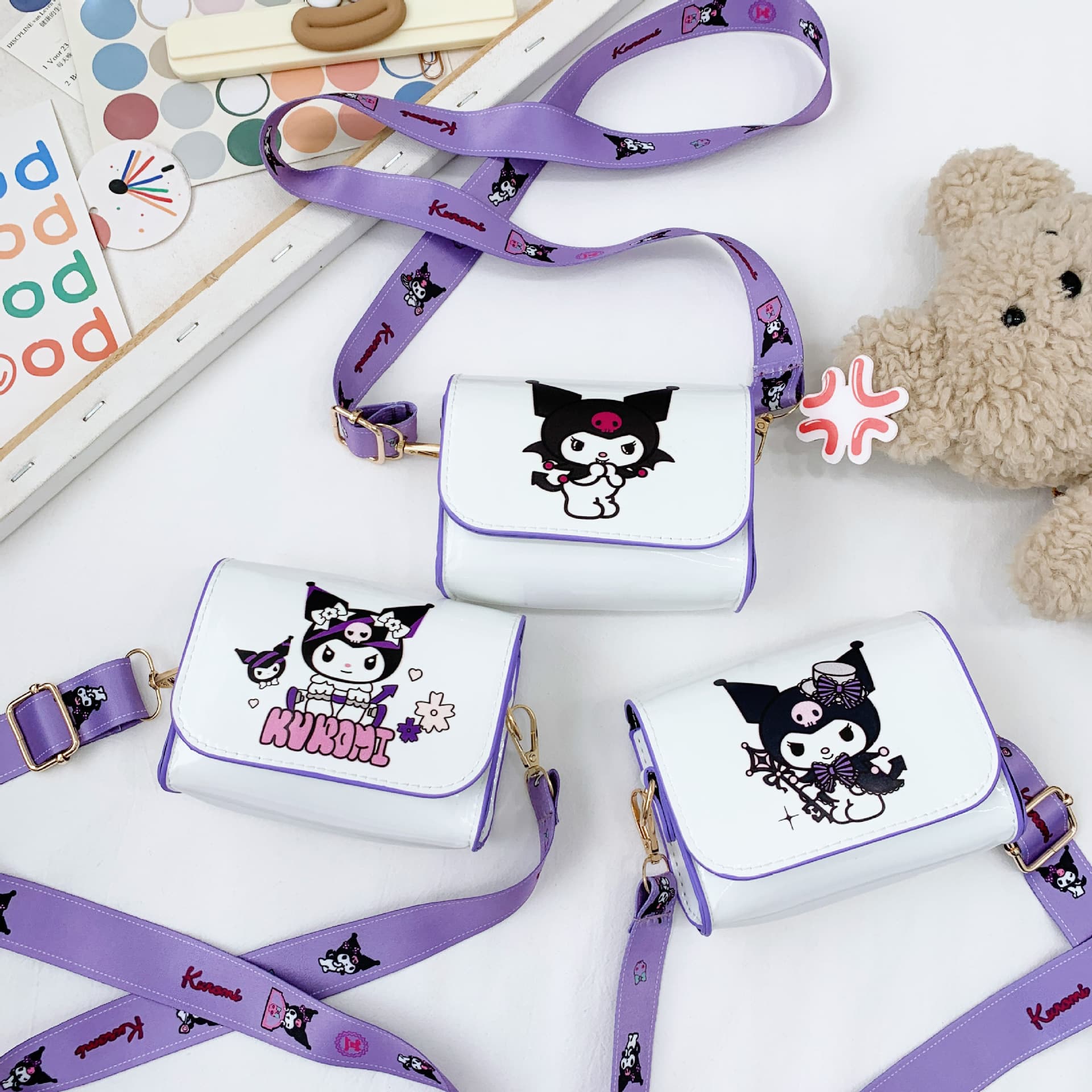 This Year's New Versatile Children's Shoulder Crossbody Bag Trendy Cute Cartoon Coin Purse Clothing Accessory Hot-selling Small Square Bag