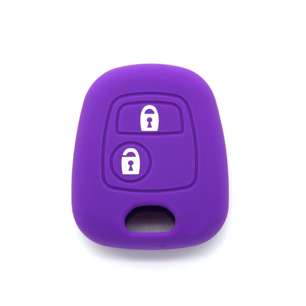 Silicone Key Case Cover for Peugeot 206 107 307 Remote Key Fob, Soft Rubber 2-Button Silicone Shell