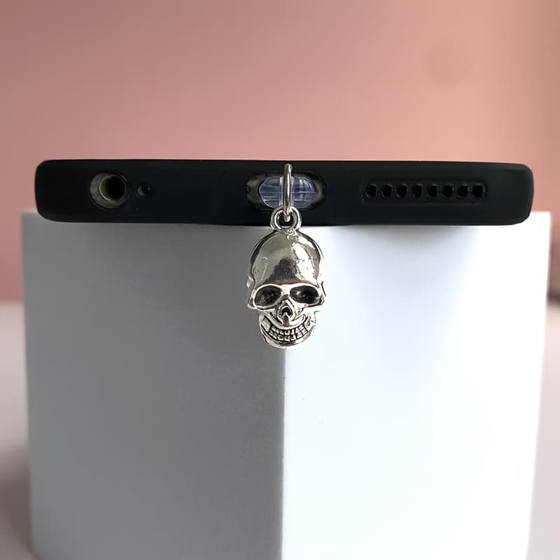 Alloy Skull Phone Dust Plug Exquisite 3D Design Cool Style Anti-Dust Anti-Blockage Holiday Gift Cross-Border
