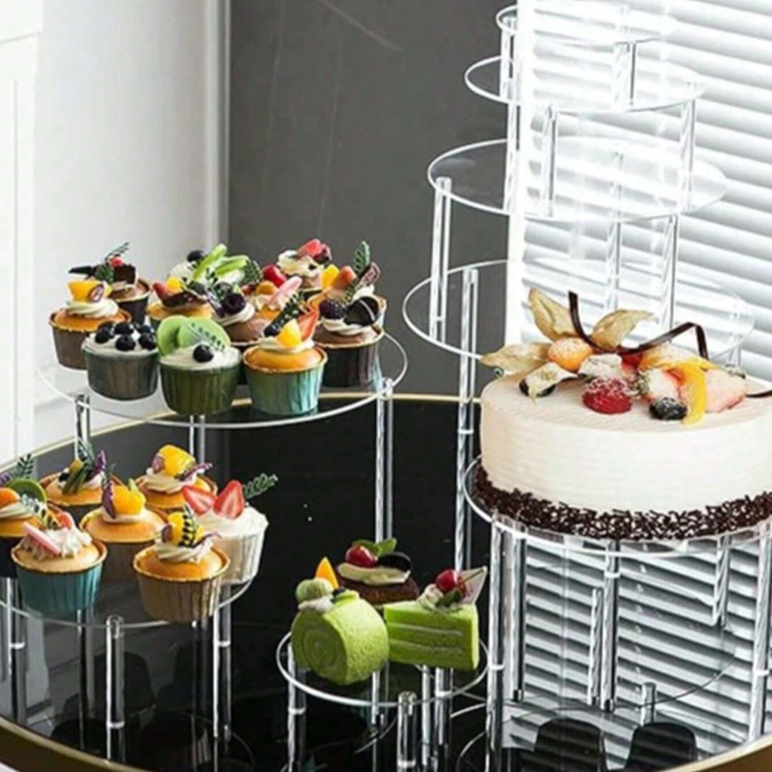 No. 563 Acrylic Cake Display Stand Round Dessert Display Stand Three-Piece Dessert Display Stand