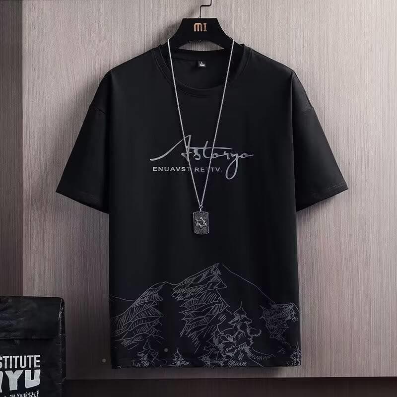 New Quick-Dry Ice Silk Gradient Set Men's Short Sleeve T-Shirt Summer Casual Shorts Sports Two-Piece Set Stylish Menswear