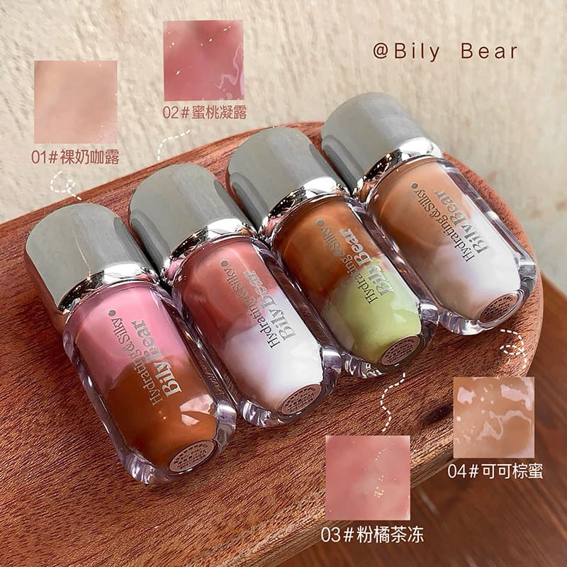Bily Bear Mixed Lip Essence Gloss Mirror Shine Plump Lips Moisturizing Nourishing Non-Stick Cup Lip Gloss
