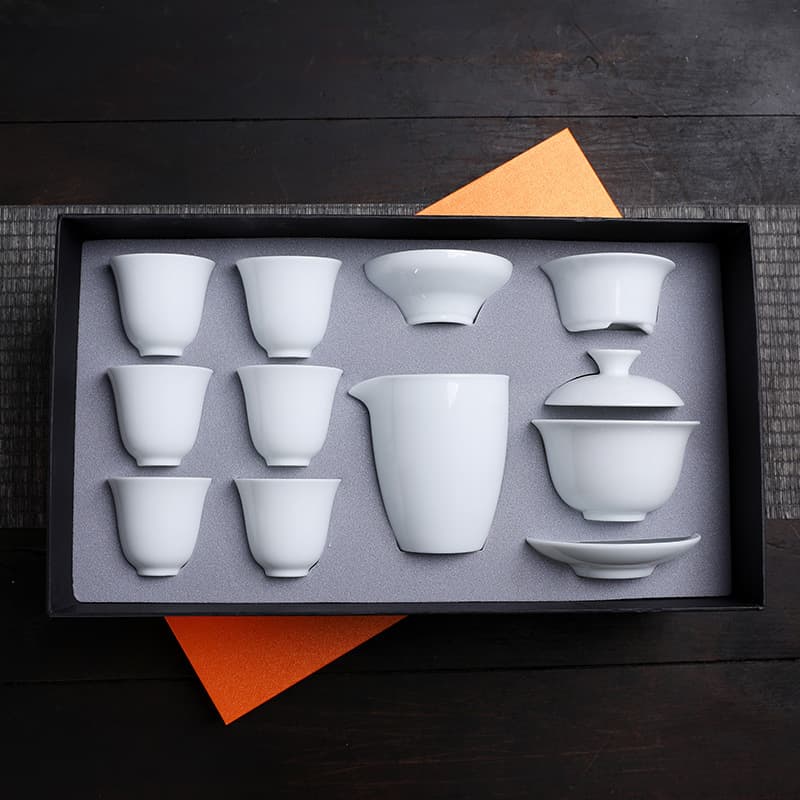 Tea Set Kung Fu Tea Cup Home Brewing Bowl Simple Office Chinese Style Reception Tea Drinking Business Gift Tea Set