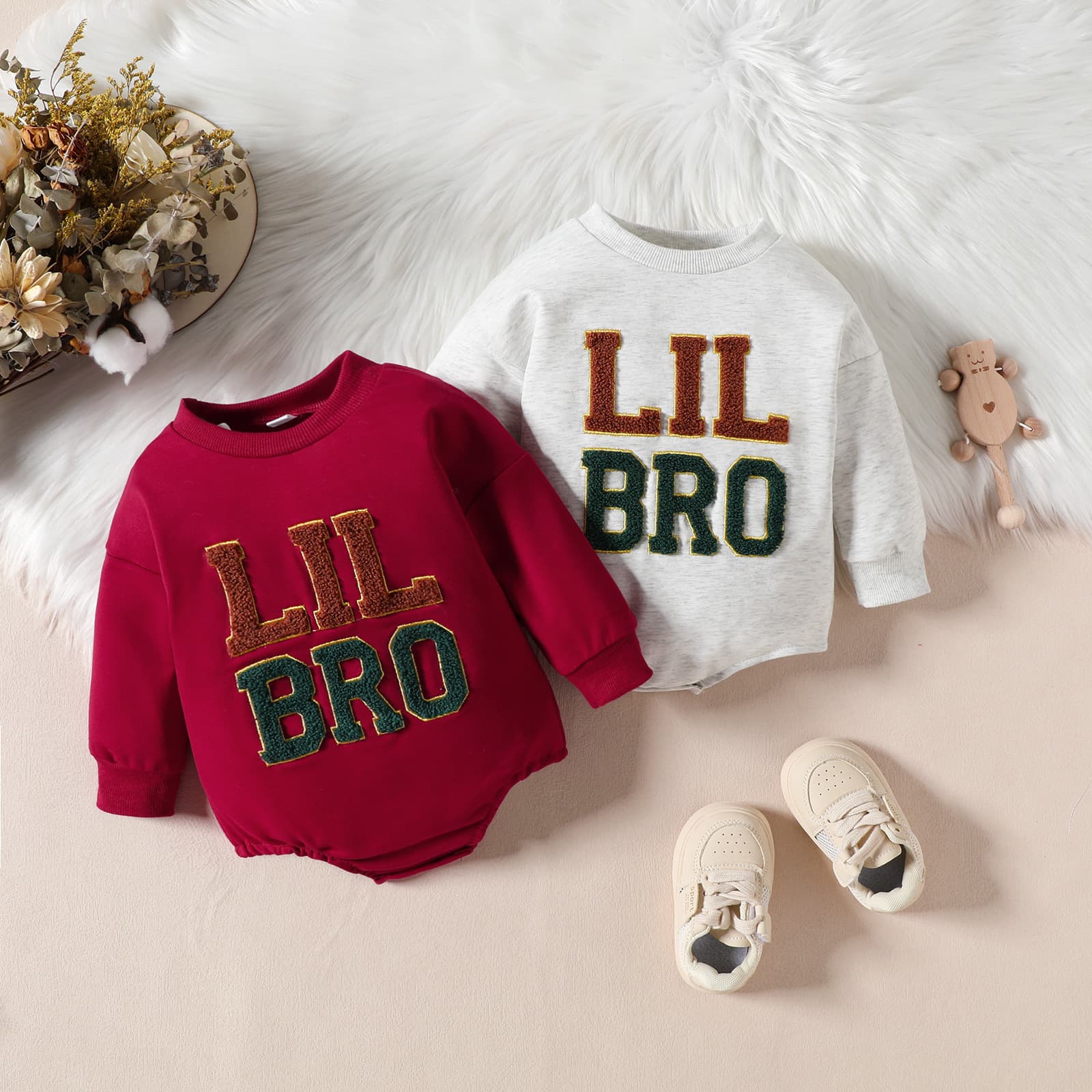 Baby Clothes 2023 Autumn Long-Sleeve Romper with Letter Embroidery for Boys and Girls, Triangle Bodysuit