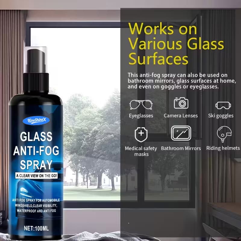 Kineshinex Rain Repellent & Anti-Fog Agent for Car Windshield, Rearview Mirror, Helmet, and Car Window Defogger