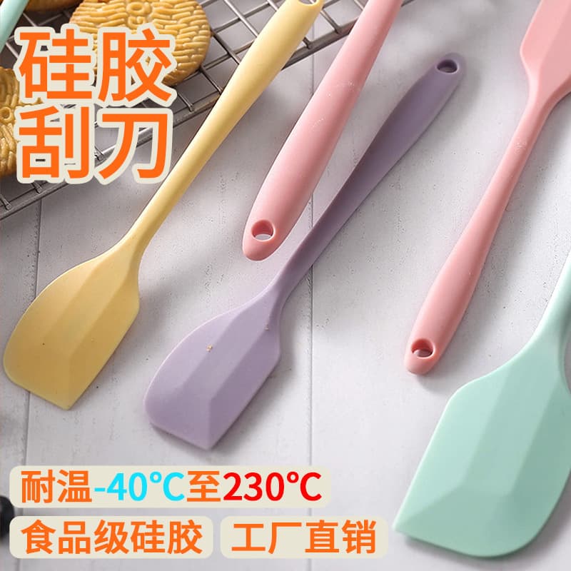 Manufacturer Wholesale Food-Grade Silicone Baking Spatula, High Temperature Resistant Cake Cream Mixing Kitchen Household Baking Tool