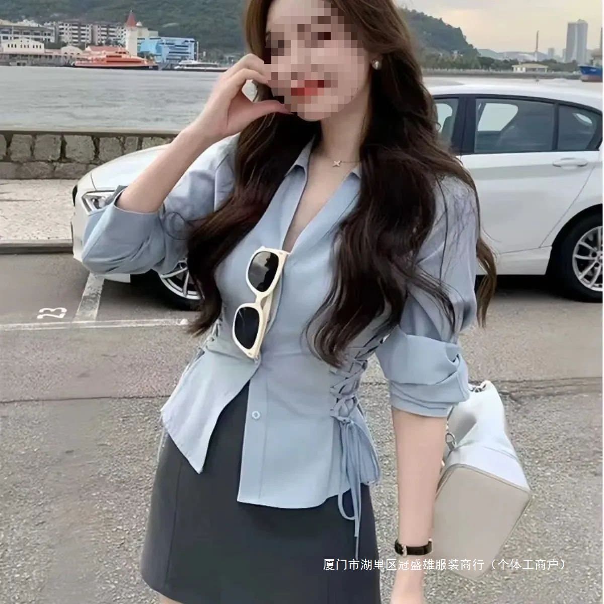 French Long Sleeve Short Blouse Women 2025 New Spring Autumn Waist Cinching Design Top Short Skirt Suit Set