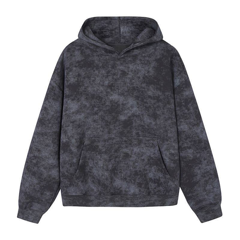 Design Tie-Dye Hooded Pullover Trendy Sweatshirt Autumn Winter New Loose Casual Simple Versatile Long Sleeve Top