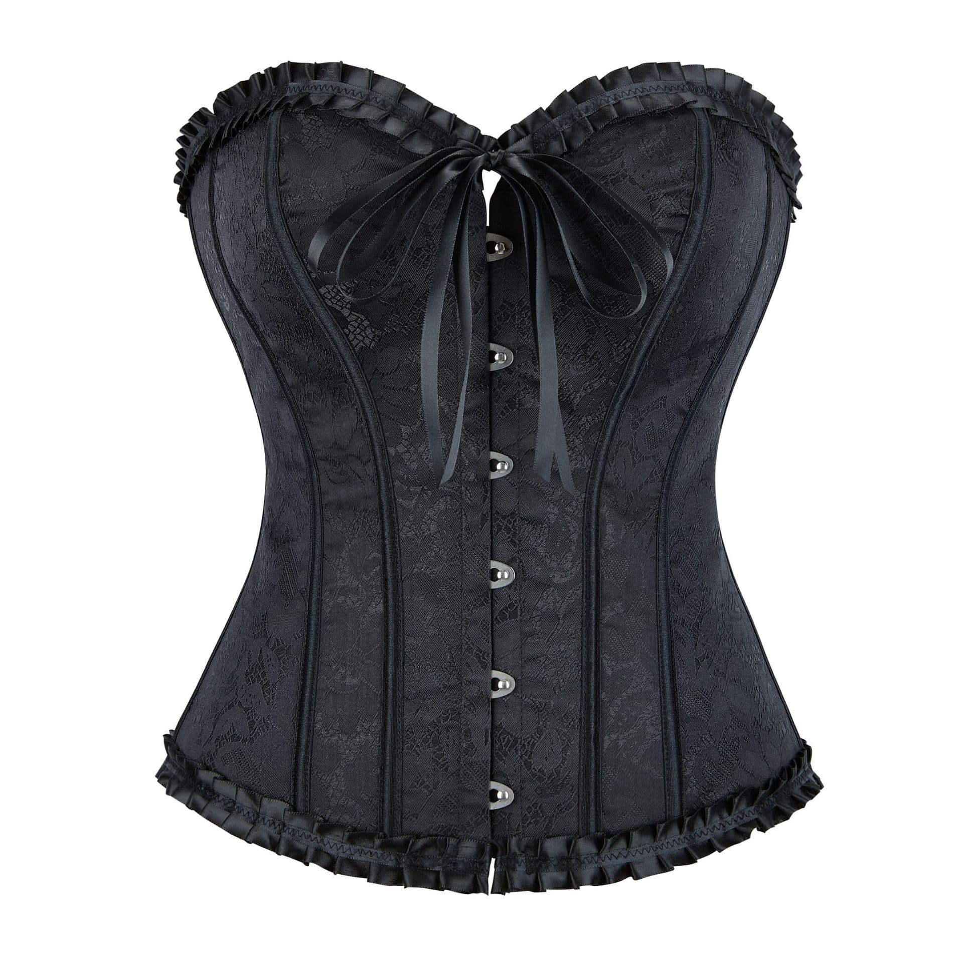 Women's Jacquard Bow-Breasted Body Shaping Top, Cross-Border Sexy Waist Slimming Corset with Fishbone Bra