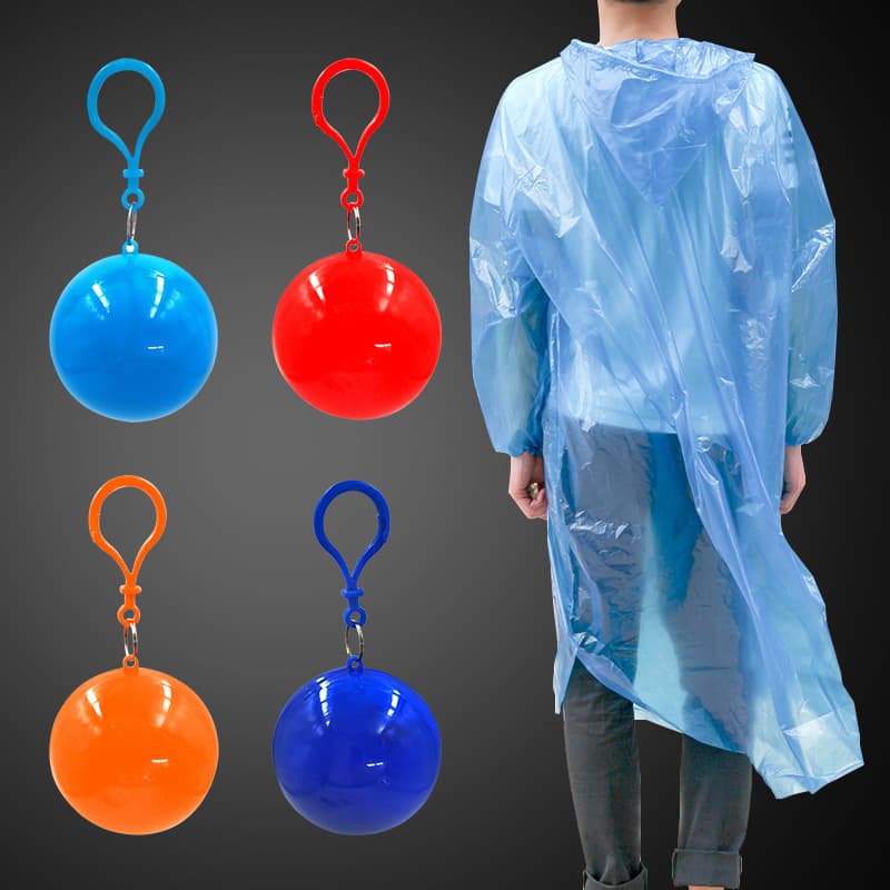 Portable Disposable Raincoat Ball Compressed Spherical Raincoat Outdoor Adult Travel Rafting Hangable Poncho Bulk Wholesale