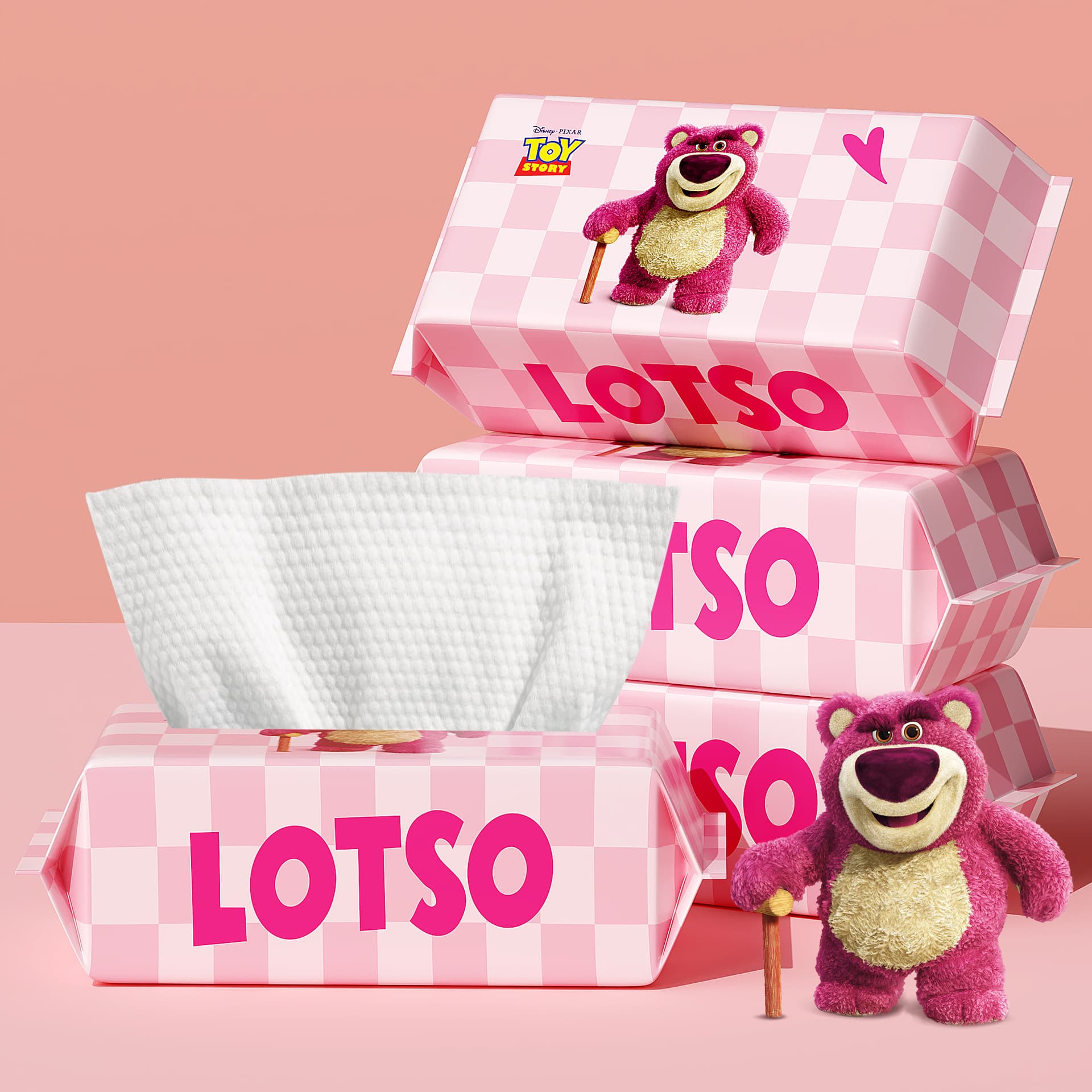 Facial Towels Strawberry Bear Pull-Type Thick Disposable Wall-Mounted Cotton Soft Towels Face Washing Towels Bulk
