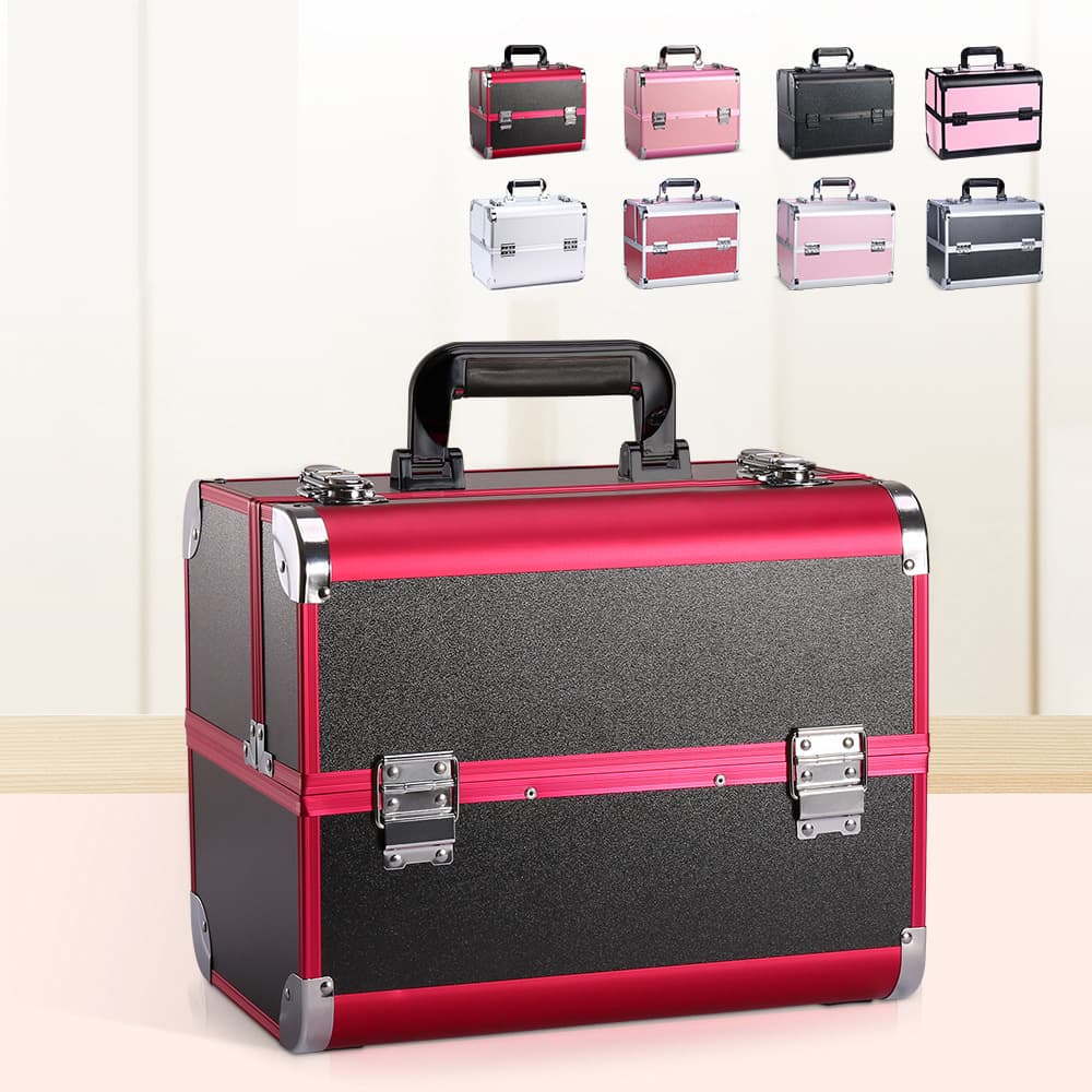 Aluminum alloy professional makeup case beauty hair embroidery nail tool case drop shipping wholesale