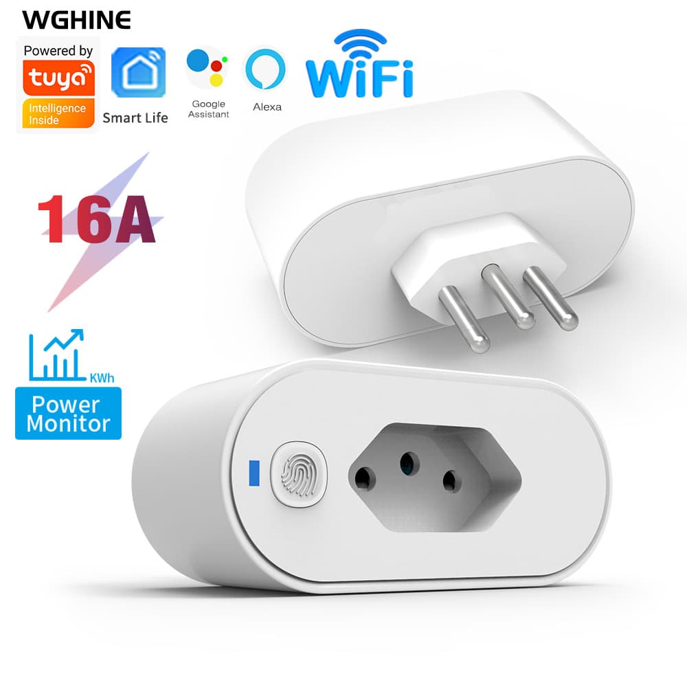 Smart WiFi Socket 16A with Electric Metering Statistics Mobile APP Timed Voice Remote Control for Intelligent Home Devices