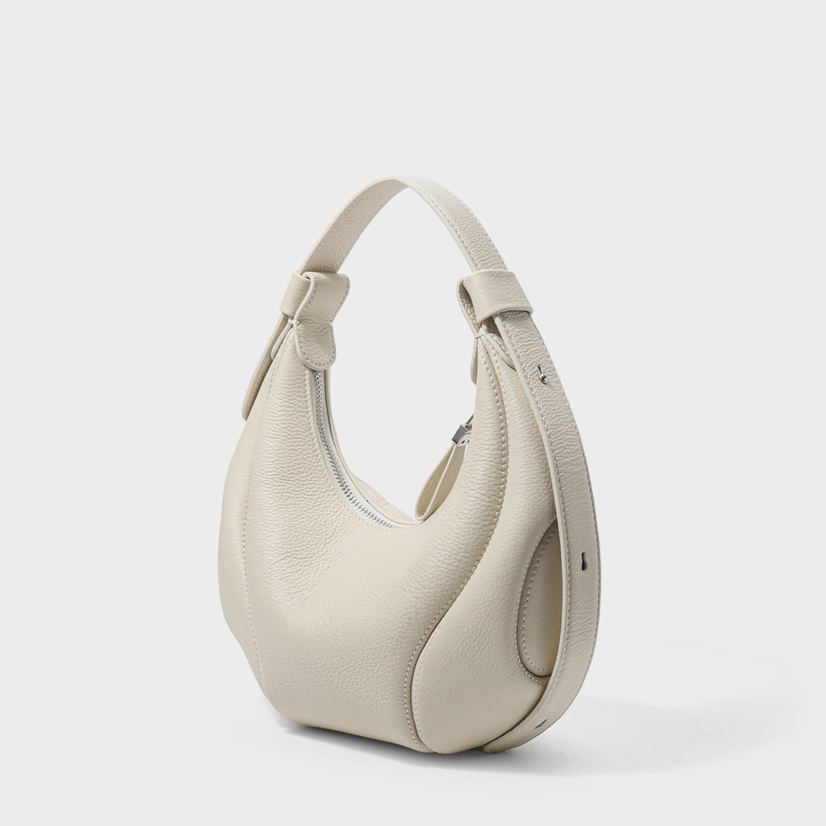 Hobo Women's Bag Fashion Single-Shoulder Underarm Bag 2026 Summer First-Layer Cowhide Commuter Horn-Shaped Bag Crossbody Genuine Leather Women's Bag