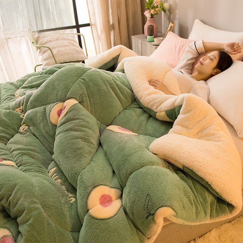 Lamb velvet quilt double-sided velvet winter quilt autumn and winter warm thickened velvet plus velvet core expert's choice of home textiles
