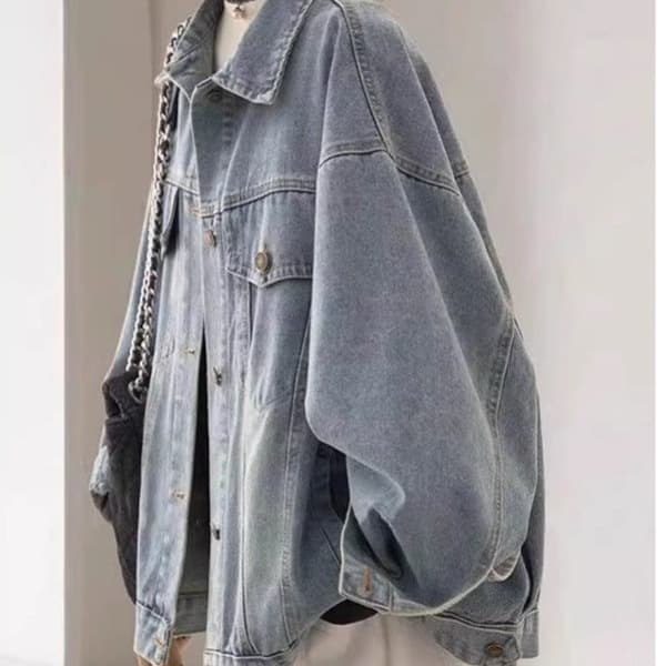 High-end washed light blue denim jacket for women 2026 spring new Korean style casual loose slim jacket top