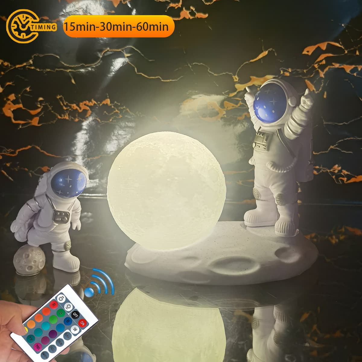 Astronaut Moon Night Light Nordic Creative Home Decor Cute Figurine Ins Style Small Lamp PLA Material Space Theme