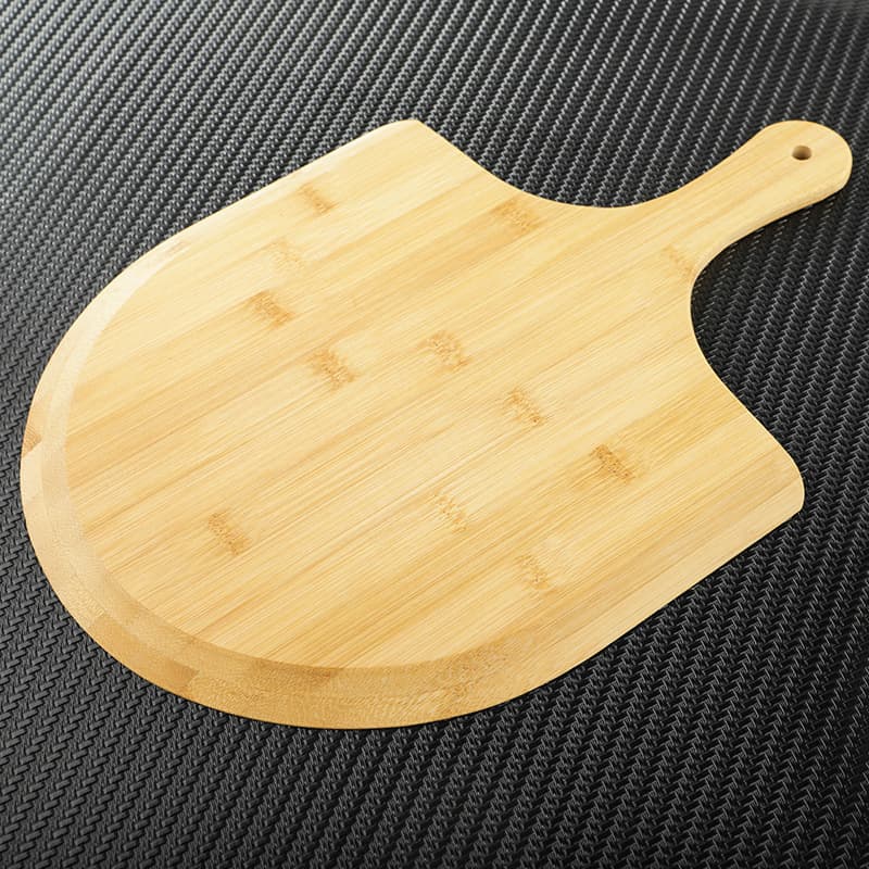 Wholesale Kitchen Supplies Bamboo Pizza Peel with Handle, Semi-Circular Phoebe Bamboo Large Pizza Tray, Factory Direct Supply