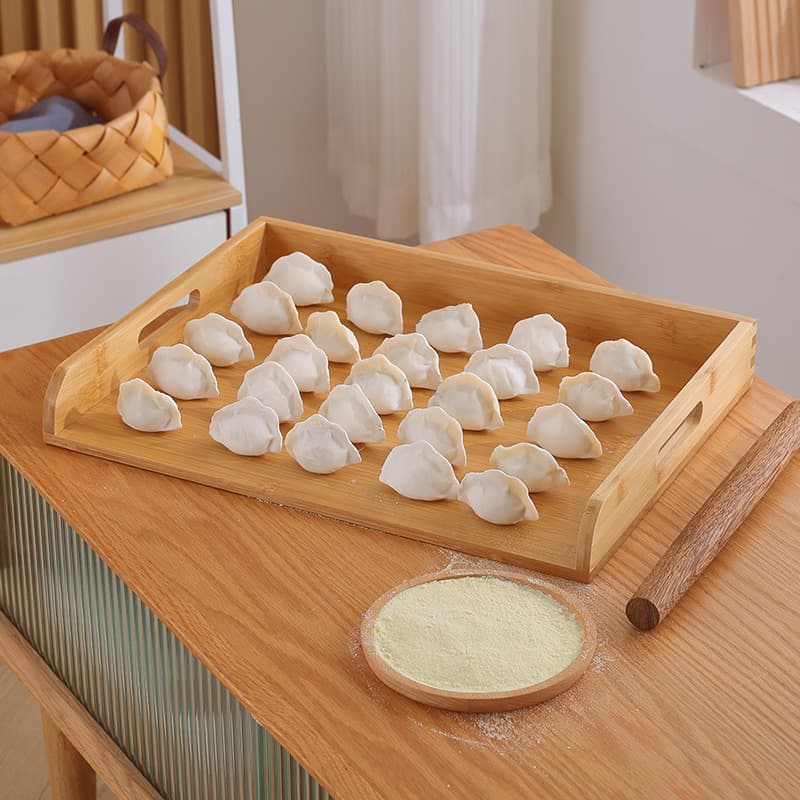 Household raw dumpling tray bamboo wooden stackable dumpling curtain multi-layer frozen dumpling chaos storage tray customization