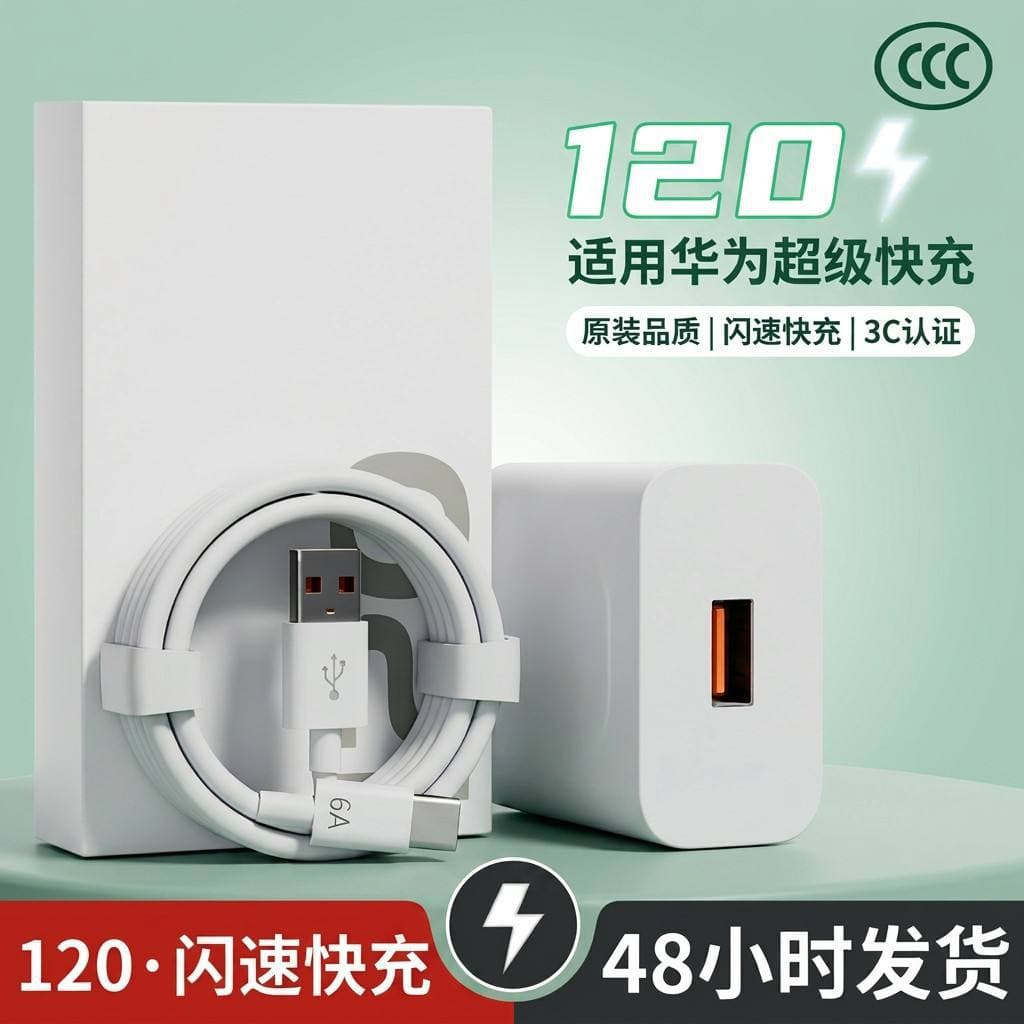 3C Certified 120W Super Fast Charger GaN Set, Compatible with Huawei, Xiaomi, Honor Phone Charger Wholesale