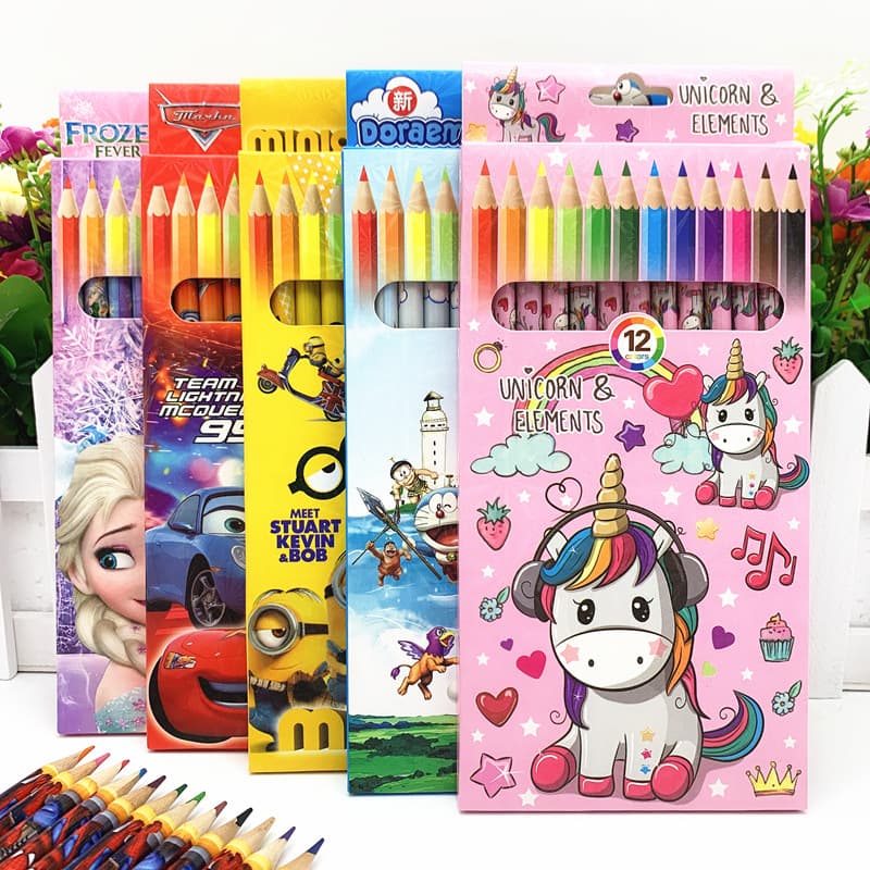 Elementary School Stationery Colored Pencils 12-Color Set Drawing Pencils Children's Prizes School Supplies Kindergarten Gifts