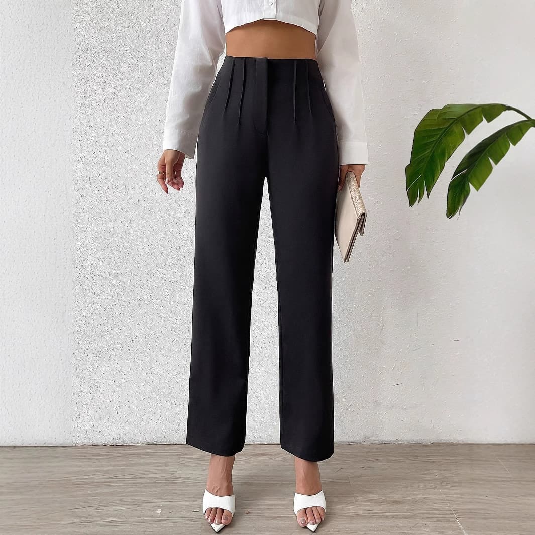 Amazon Cross-border Europe & US 2025 Summer New Fashion Elegant Loose Draping Slimming High-Waist Casual Wide-Leg Pants