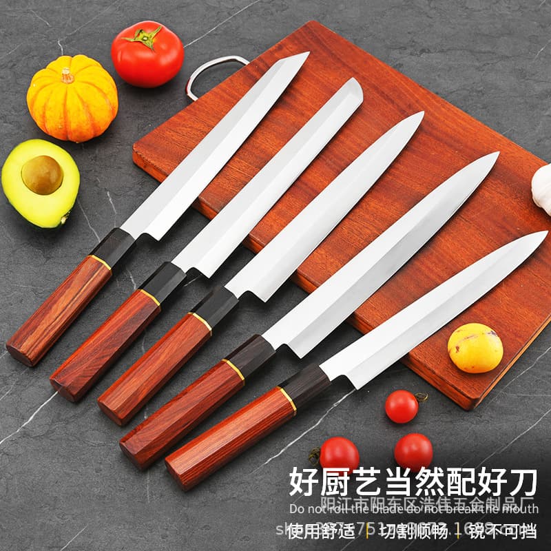 Japanese Sashimi Knife Sushi Chef Knife Octagonal Handle Sashimi Knife Yanagiba Knife Salmon Knife
