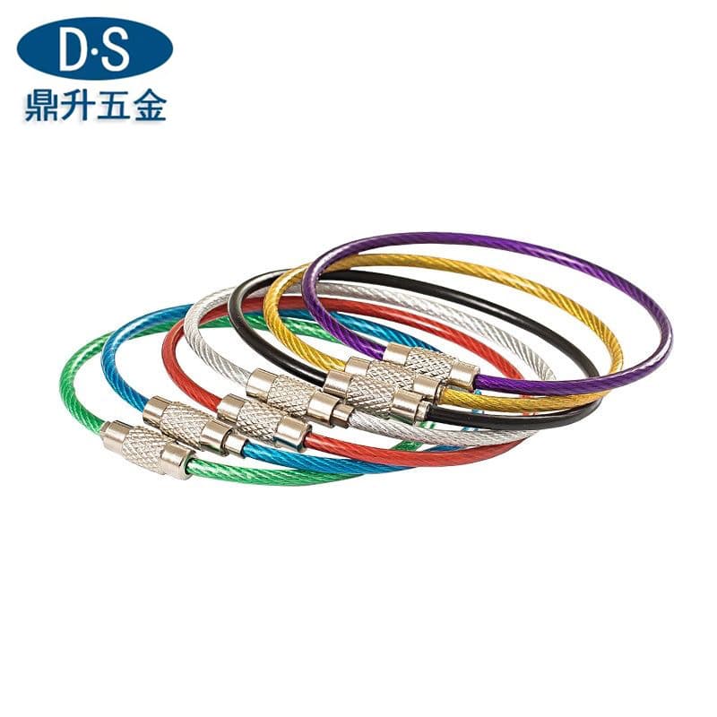 All Kinds of Color Steel Wire Rope Stainless Steel Wire Rope Key Ring Coated Wire Rope Weitai Rope Tag Hanging Ring Spot