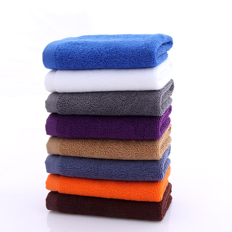 Wholesale Cotton Small Square 4D Kitchen Management Classification Plain Towel Thick Absorbent Hand Digital Embroidery LOGO