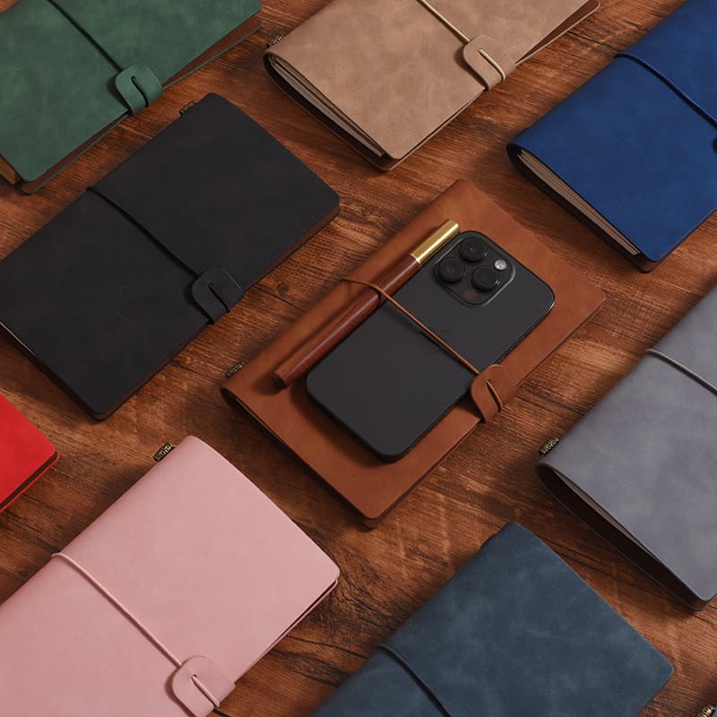 Ready Stock Wholesale Retro Leather Travel Journal Tourism Check-in Stamp Diary Refill Pages Binder Notebook