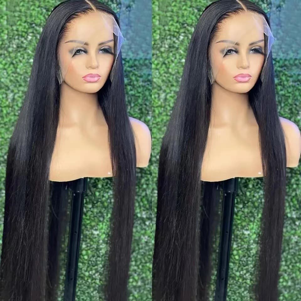 European and American New Product Lace Front Wig 13*4 Middle Part Lace Long Straight Synthetic Fiber Wig Lace Wigs