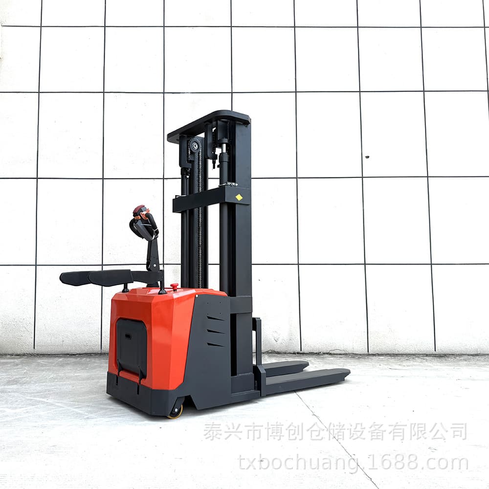 Fully Electric Pallet Stacker 1.5/2 Ton 3/4/5/6 Meter Stand-On Battery Hydraulic Lifting Stacking Forklift