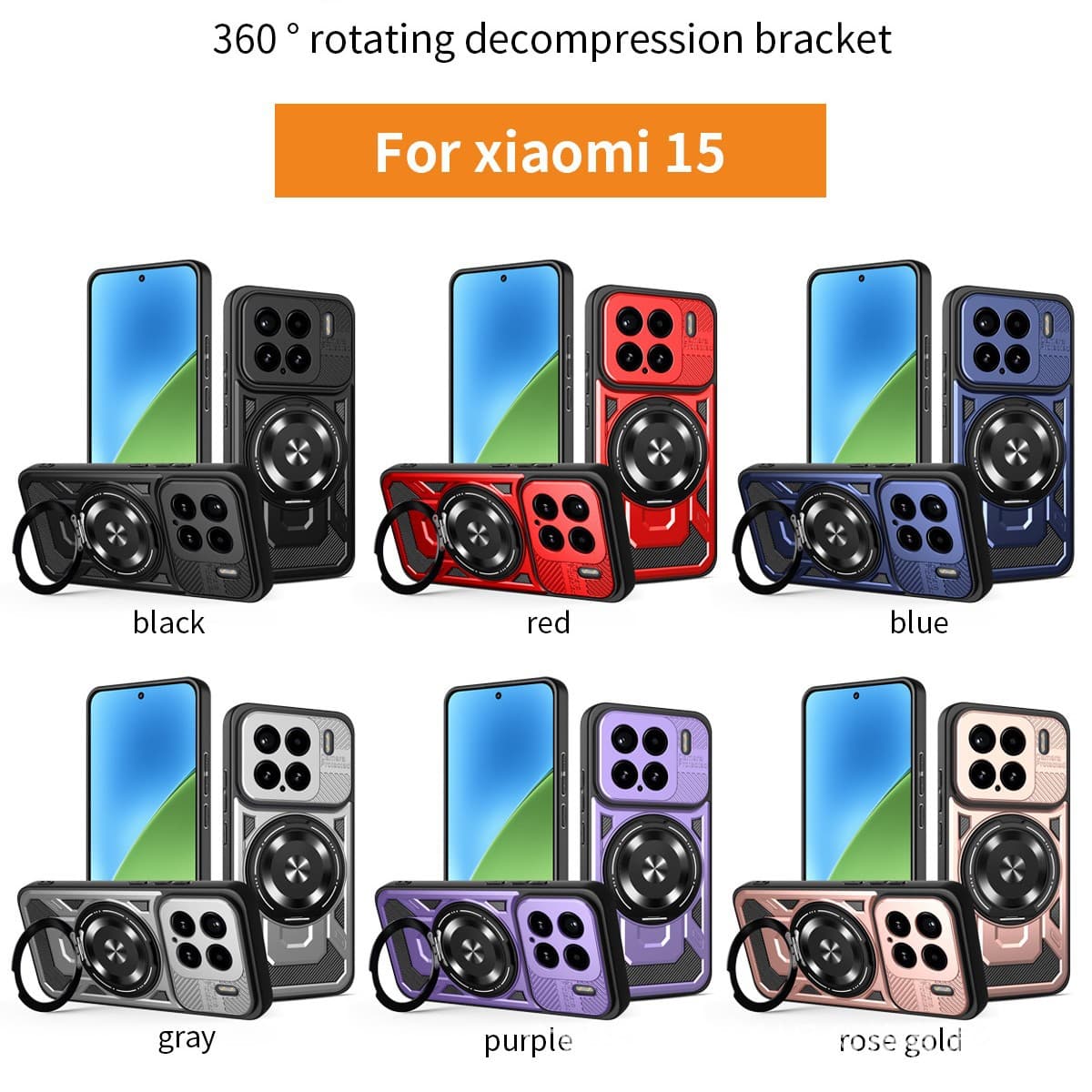 For Domestic Redmi/Xiaomi 15 Series Youjia 2-in-1 Rotating Bracket Phone Case Shockproof Protective Cover