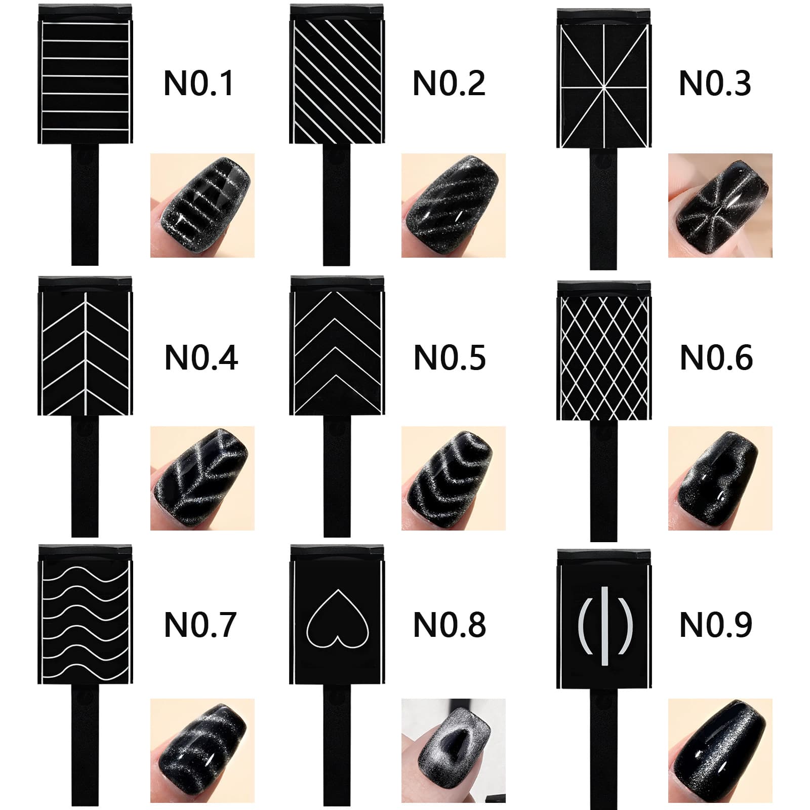 Nail Art Tools Fancy Cat Eye Magnet Multi-Style Heart Shape Nail Gel Magnet Tool Wholesale