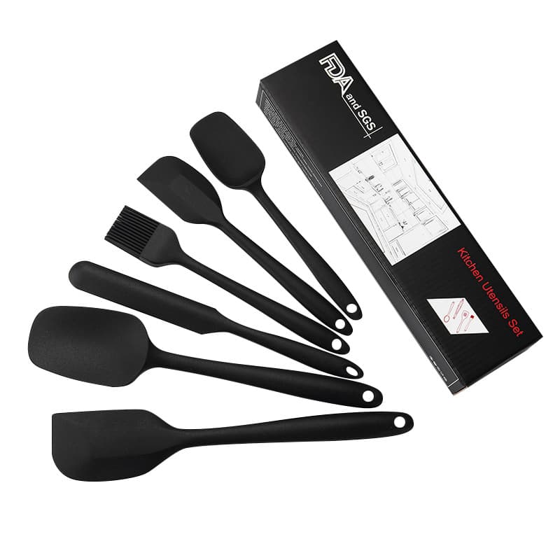 Silicone Baking Tools Set of 6 Cream Scraper Oil Brush Set Kitchen Utensils Cake Decorating Spatula Home Cooking Accessories
