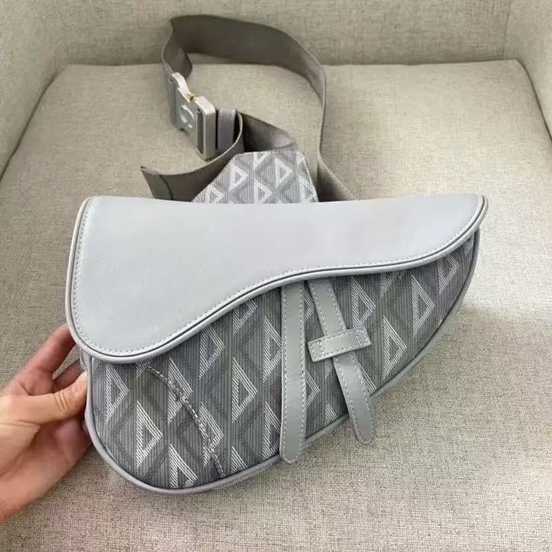 New Cross-Border Fashion Men's and Women's Saddle Crossbody Bag with Embroidery, Trendy Chest Bag, Versatile Shoulder Bag
