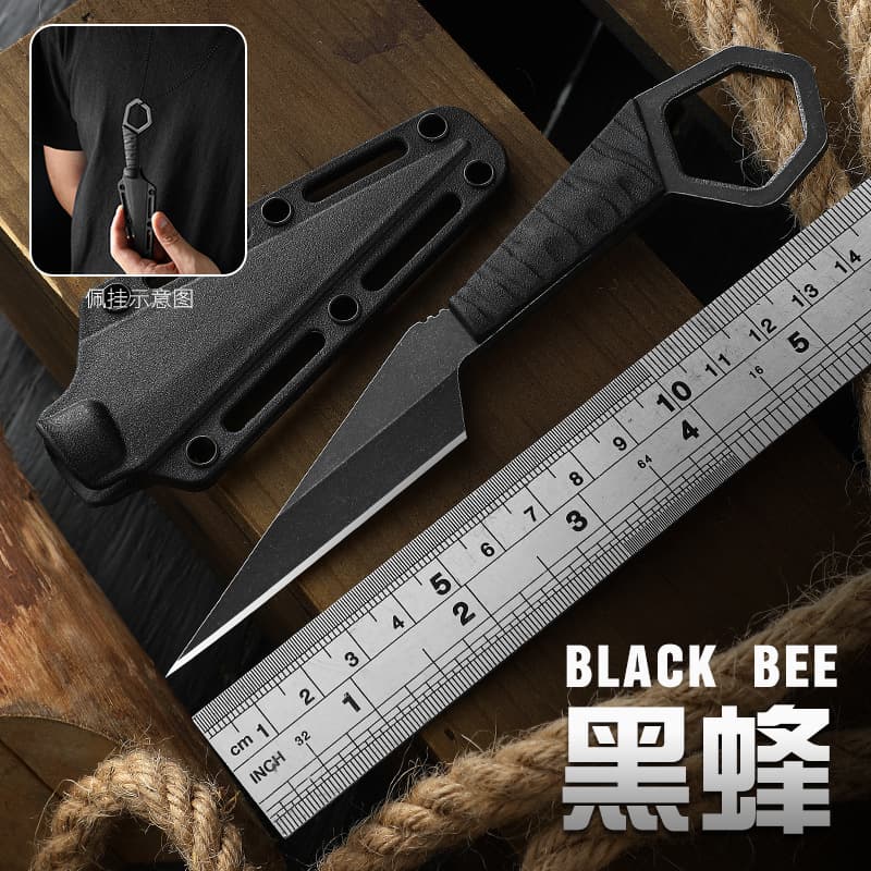 Mini halter neck knife, pocket knife EDC kydex sheath, portable tactical knife, outdoor knife, small claw knife