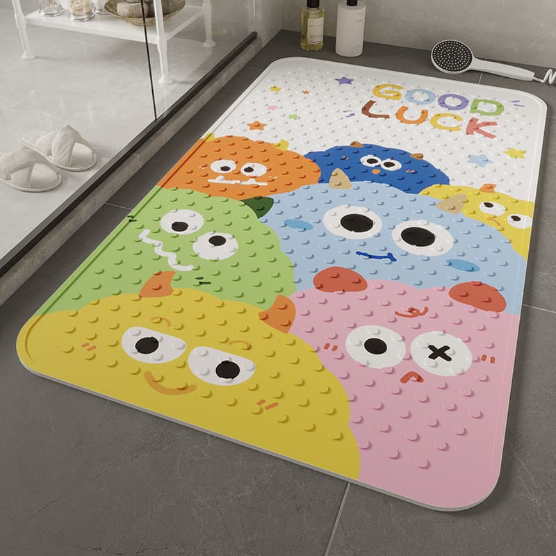 Custom Bathroom Non-Slip Mat for Shower Kids Bath Mat Waterproof PVC Floor Mat