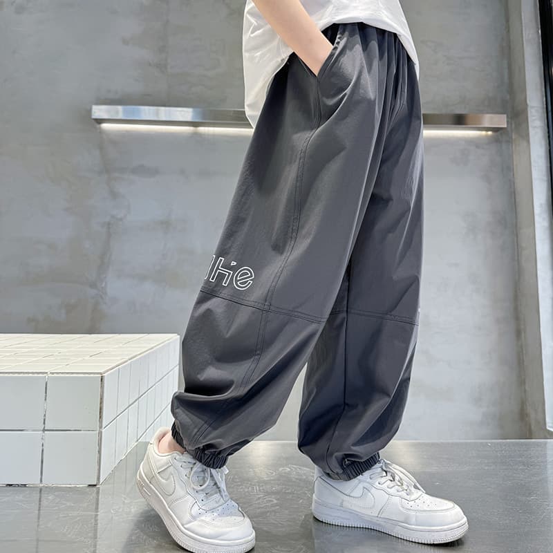 Boys Ice Silk Quick-Dry Pants Summer 2026 New Fashion Mosquito-Repellent Pants Big Kids Sports Pants Summer Trendy Pants